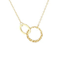 Minimalist Stainless Steel Single or Two Circular Hammered Texture Pendant Necklace for Women, 14K Gold/Silver/Rose Gold Plated Hypoallergenic Stackable Layered Collarbone adjustable Chain Necklace, Dainty Layering Necklace Jewelry Gift - style: Gold Two