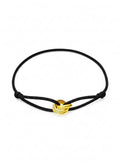 Red/Black/Pink String Bracelet for Protection and Good Luck, Adjustable Handmade Rope Bracelet with Gold/Silver Trinity Ring, Karma Friendship Bracelet for Women Men, Lucky Amulet Gift - color: Black-gold