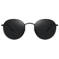 MEETSUN Round Polarized Sunglasses for Women Men Classic Retro Metal Frame Sun Glasses UV Protection - color: Black/Grey