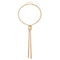 PLOUTOS Chunky Gold Knot Choker Necklace for Women Adjustable Double Snake Chain Design Bold Statement Fashion Jewelry Accessory For Party Daily Wear Gift - color: Gold A