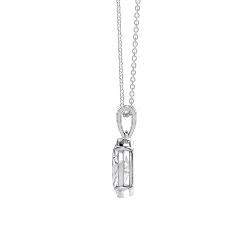 Marquise Cut CZ Solitaire Pendant Necklace in Sterling Silver, Marquise Cut Diamond Necklaces for Women, Bridal Jewelry Gifts for her BFF - color: Sterling Silver