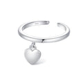 CHIC & ARTSY 925 Sterling Silver Open Toe Ring for Women - Lightweight Comfortable Yoga Toe Rings, Adjustable Stackable Toe Rings, Boho Coastal Vacation Beach Foot Jewellery - color: Heart