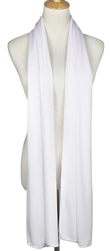 vabovin Head Wraps for Black Women Stretch Jersey Knit Turban Headwrap Solid Color Headscarf Headband Shawl - color: 05- White