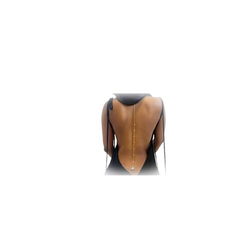 Sexy Rhinestone Back Chain Necklace for Backless Dress Bridal Wedding Rhinestone Backdrop Chain Jewelry Crystal Simple Waist Chain Jewelry for Women - style: Gold