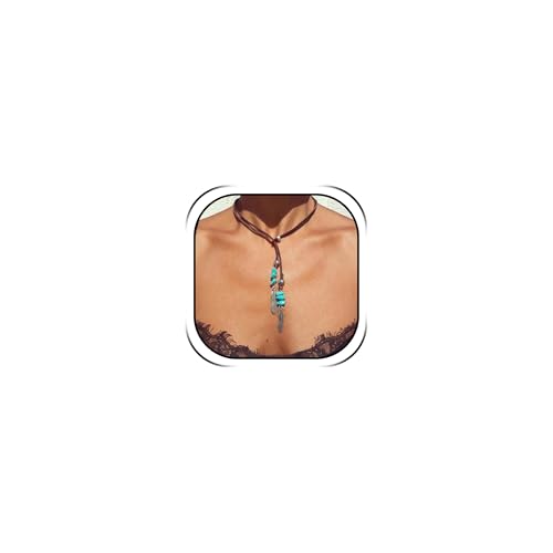 HUASAI Choker Necklace for Women Boho Necklaces Country Concert Outfits for Women Layered Western Choker Necklace Boho Cowgirl Jewelry Accessories Dress - color: E:Turquoise Boho Necklace