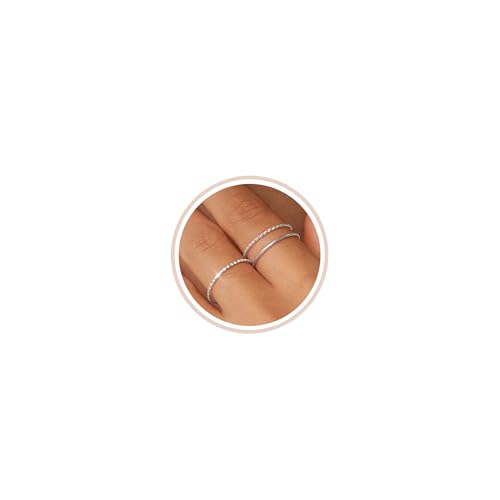 Gold Silver Rings for Women Non Tarnish Stackable Thin Gold Ring 18K Gold Plated Dainty Ring Set Trendy Thumb Pinky Knuckle Ring Wedding Bands Promise Engagement Gold Jewelry Rings Size 6 7 8 9 10 11 - color: silver rings