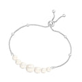 LeCalla Pearl Bracelets for Women in 925 Sterling Silver & 14K Gold-Plated Silver | Adjustable Pearl Bolo Bracelets | Handmade Sliding Chain Beaded Bracelet Jewelry Gifts for all Occasions - color: Bead Bolo Bracelet