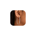 FOCALOOK 14K Gold Plated Lightweight Large Hoops| 2mm Thin Hoop Earrings for Women 30/40/50/70/100mm - color: 01.Silver, size: 50mm