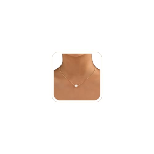Trinckle Pearl Necklaces for Women, Gold Pearl Choker Single Pendant Necklace Layered Daisy Jewelry for Prom Birthday Gifts, Prom Wedding Strands for Bride Bridesmaids as Beach Summer Accessories - style: Single necklace