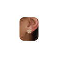 Cubic Zirconia Earrings - 14K Gold/Whte gold/Rose Gold Plated Cubic Zirconia CZ Diamond Wedding Earrings for Women Bridal Bridesmaid - color: Flower Stud