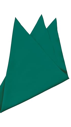 100% Cotton Bandana 27x27 Large Solid Head Scarf for Men Women Thick Opaque Reusable Wrapping Cloth Gift & Lunch - color: Teal Green Single