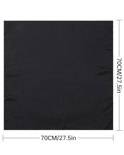 AWAYTR 27.5” Square Satin Head Scarf Hair Scarf for Women's Hair Silk Bandana for Women Silk Head Wrap for Sleeping - color: Black