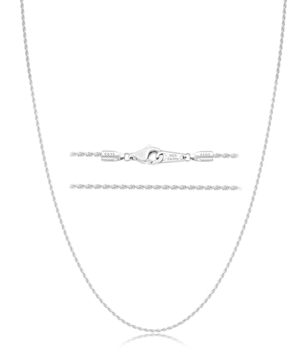 Gacimy 925 Sterling Silver Rope Chain for Women Men, 1.2mm 1.5mm 1.8mm Width 16 18 20 22 24 Inches Length - size: 20 Inches, style: 1.2MM-Width
