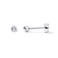 PAVOI 14K Gold Plated Solid 925 Sterling Silver Posts Dainty Ball Stud Flatback Earrings for Women - Cartilage Helix Piercing Jewelry - Small Screwbacks Stud Earrings for Women - color: White Gold