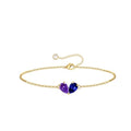 Turandoss Gifts for Women Her Daughter - 6 7 8 9 10 11 12 13 14 15 16 Year Old Girls Birthday Gifts, 14K Dainty Gold Plated Created Birthstone Bracelets for Women Girls Teens Jewelry Gifts - color: 02-12-Feb-Dec-Birthstone