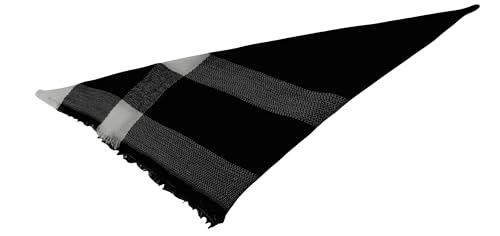 Wander Agio Womens Warm Long Shawl Winter Wraps Large Scarves Knit Cashmere Feel Plaid Triangle Scarf - color: Big Black White 15