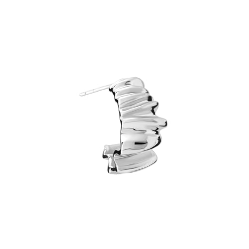 Amazon Essentials Plated Tailored Hoop Earrings - color: Silver, size: L: 0.79" X W: 0.47"