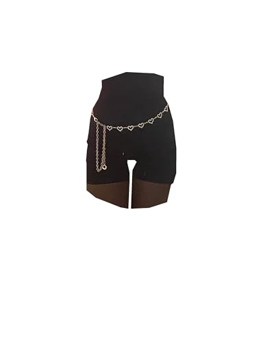 TEBIEKOY Heart Chain Waist Chain for Women, Y2K Floral Belly Chain Body Jewelry with Layered Links for Party, Festival & Night Out - style: Gold Heart