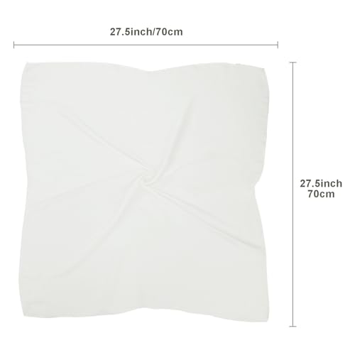 vimate Head Scarf for Women Hair 27'' Square Satin Silk Feeling Bnadana Neck Scarf Handbag Accessories Etc - color: C40#. Ivory