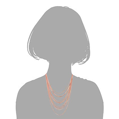 Waterfall Multi-Strand Chains Statement Collar Necklace with Rhinestones Chains, Dress - color: J-Metal Color: 18K Rose-Gold-Plated