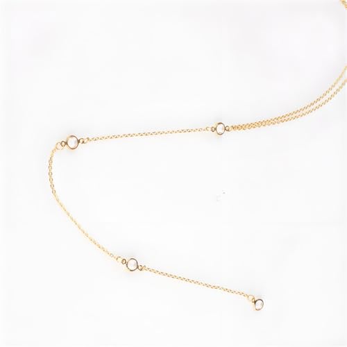 Rhinestone Back Chain Necklace for Women Bridal Wedding Sexy Rhinestone Backdrop Chain Waist Belly Chains Trendy Body Chains Jewelry - style: 4Gold