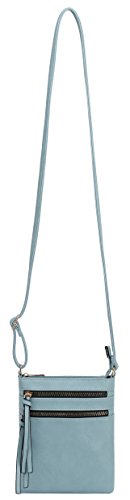 DELUXITY Crossbody Purse Bag Shoulder Bag Multi Pocket Zipper Purse - color: Pacific