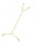 Hand Chain Bracelet for Women Trendy, Dainty Silver Beaded Finger Ring Bracelet Non Tarnish Minimalist Adjustable Simple Cute Silver Bracelets Waterproof Fashion Jewelry - color: Gold-01