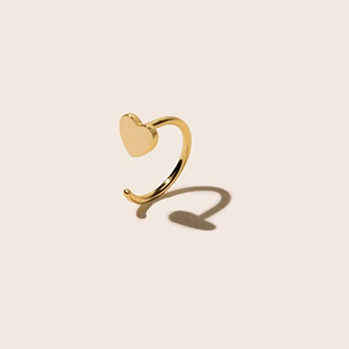 PAVOI 925 Sterling Silver Huggie Half Hoop Earrings | Hypoallergenic Minimalist Tiny Cartilage Earring - style: Heart