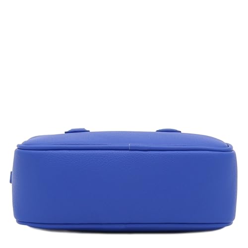 FashionPuzzle Mini PU Leather Satchel Purse Top Handle Crossbody Bag - color: Royal Blue
