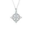 Mystical Birthstone Witches Knot Necklace – Natural Crystal Celtic Pendant, Wiccan Pagan Jewelry Gift for Women - color: April