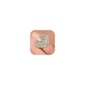 Sparkling Rhinestone Ring Bohemia Thick Large Oval Geometric Ring Square Princess Rings Fashion Heart Zircon Crystal Ring Prom Wedding Party Ball Rings for Women - color: Heart-shaped