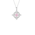 Mystical Birthstone Witches Knot Necklace – Natural Crystal Celtic Pendant, Wiccan Pagan Jewelry Gift for Women - color: October