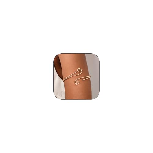 Long tiantian Gold Arm Cuff Upper for Women Bangle Bracelets Upper Arm Cuff Bracelet Trendy Armband Beach Jewelry Trendy Stuff Gifts - color: C1:gold Arm Cuff