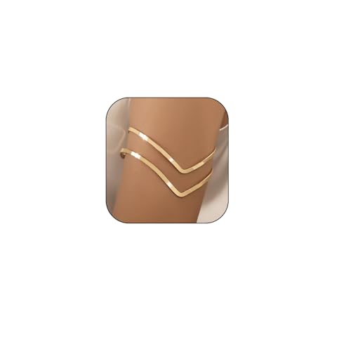 Gold Arm Cuff for Women,Arm Cuff Upper Arm Bracelet Jewelry Minimalist Armband ArmCuffs Bangle Bracelets Summer Beach Accessories - color: D