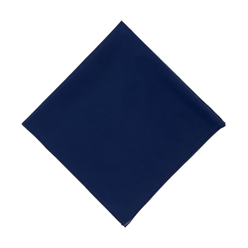 Junvena 27 Inch Extra Large Bandana 100% Cotton,Soft Thin Breathable Headband for Men Women, Solid & Paisley - color: Navy Single