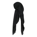Pretied Head Scarves for Women Featuring Lightweight Crimped Material and Attractive - color: Solid Black