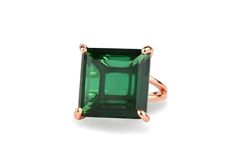 Emerald in 14k Gold - Statement Gemstone Jewelry for Women - Vintage Artisan Handmade Rings - Custom Size