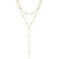 Foxgirl Lariat Gold Necklace for Women, Dainty Long Necklace 14k Gold Plated/Silver Y-Shaped Pendant Necklace Trendy Layered Cz Beaded Chain Drop Necklaces Simple Gold Jewelry For Women Gift - color: sterling silver Y Necklace