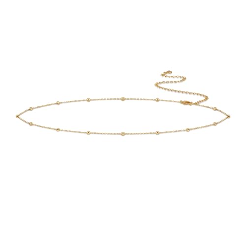 Kyerlyn Body Chain for Women 14K Gold Plated Waist Beads Chain Gold Belly Belt Cuban Layered Body Chains Waterproof Adjustable Sexy Bikini Beach Body Jewelry Daily Belts Gifts for Women 26.5-33Inch - style: Bead