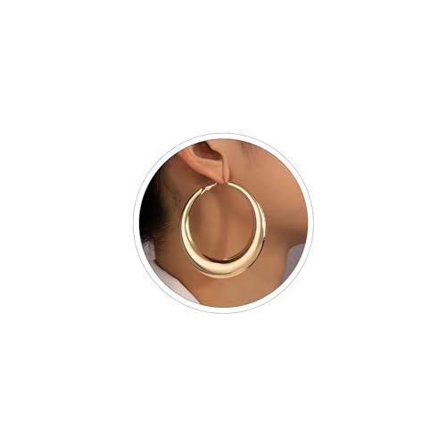 Large Hoop Earrings Lightweight Chunky Earrings for Women Chunky Earrings Big Hoop Earrings for Wedding - style: Hoop-G-02