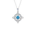 Mystical Birthstone Witches Knot Necklace – Natural Crystal Celtic Pendant, Wiccan Pagan Jewelry Gift for Women - color: December