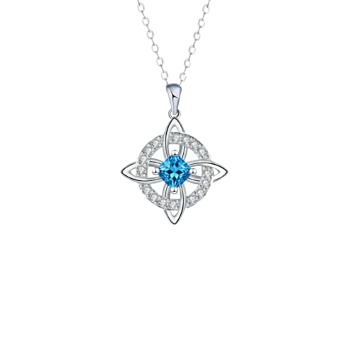 Mystical Birthstone Witches Knot Necklace – Natural Crystal Celtic Pendant, Wiccan Pagan Jewelry Gift for Women - color: December