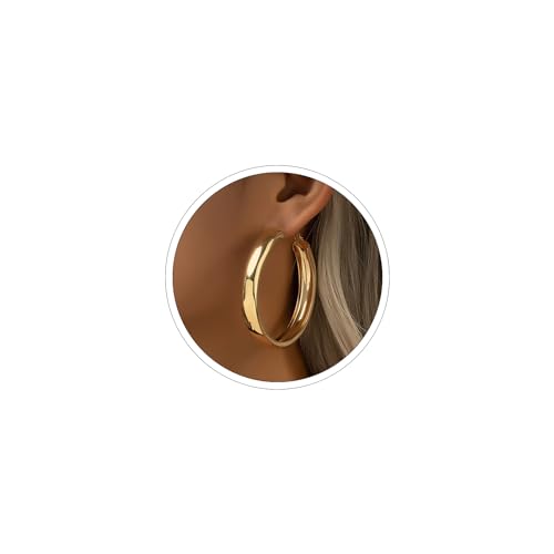 Large Hoop Earrings Lightweight Chunky Earrings for Women Chunky Earrings Big Hoop Earrings for Wedding - style: Hoop-G-01