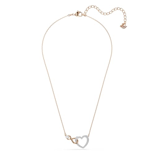 Swarovski Infinity Heart Jewelry Collection, Necklaces and Bracelets, Rose Gold & Rhodium Tone Finish, Clear Crystals - color: Pendant Necklace