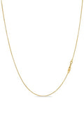 KEZEF 925 Sterling Silver Box Chain Necklace for Women & Men, 0.7mm Thin Chain Necklace, Available in Sterling Silver, Gold Plated & Rose Gold Plated Finishes, Made in Italy - color: 18kt Gold, size: 24 Inch