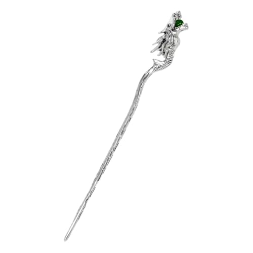 Dragon Hair Chopsticks Dragon Hairpin Vintage Hair up China Headgear Women's Faucet Zinc Alloy Chinese Japanese Chopsticks - color: Silver