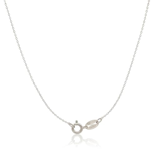 KEZEF 18K Gold Plated 925 Sterling Silver Box Chain Necklace for Women, 1mm Thin & Sturdy Italian Chain Necklace, Rose Gold & Silver Available, 15/16/18/20/22/24/30 Inch - color: Sterling Silver, size: 19 Inch