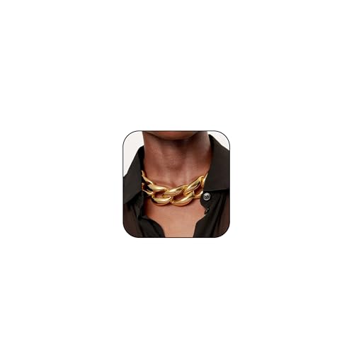 choice of all Chunky Gold Necklace Statement Necklace for Women Punk Chain Thick Gold Choker Jewelry Trendy Birthday Gifts - color: A:gold chunky necklace