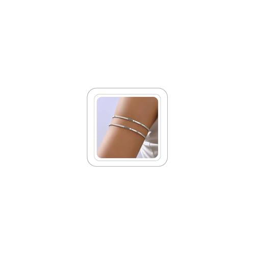 Gold Arm Cuff for Women,Arm Cuff Upper Arm Bracelet Jewelry Minimalist Armband ArmCuffs Bangle Bracelets Summer Beach Accessories - color: Silver 2