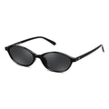FEISEDY Retro Oval Sunglasses for Women Cat Eye 90s Lightweight Narrow Shades Trendy Sun Glasses B4196 - color: Black